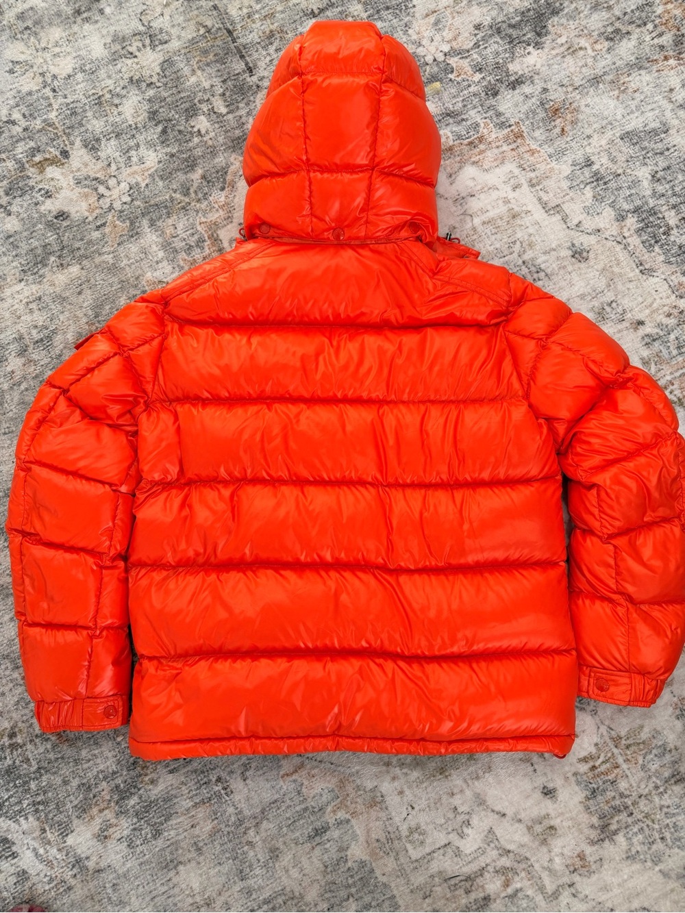 Moncler Maya Orange Puffer Jacket - Picture 14 of 14